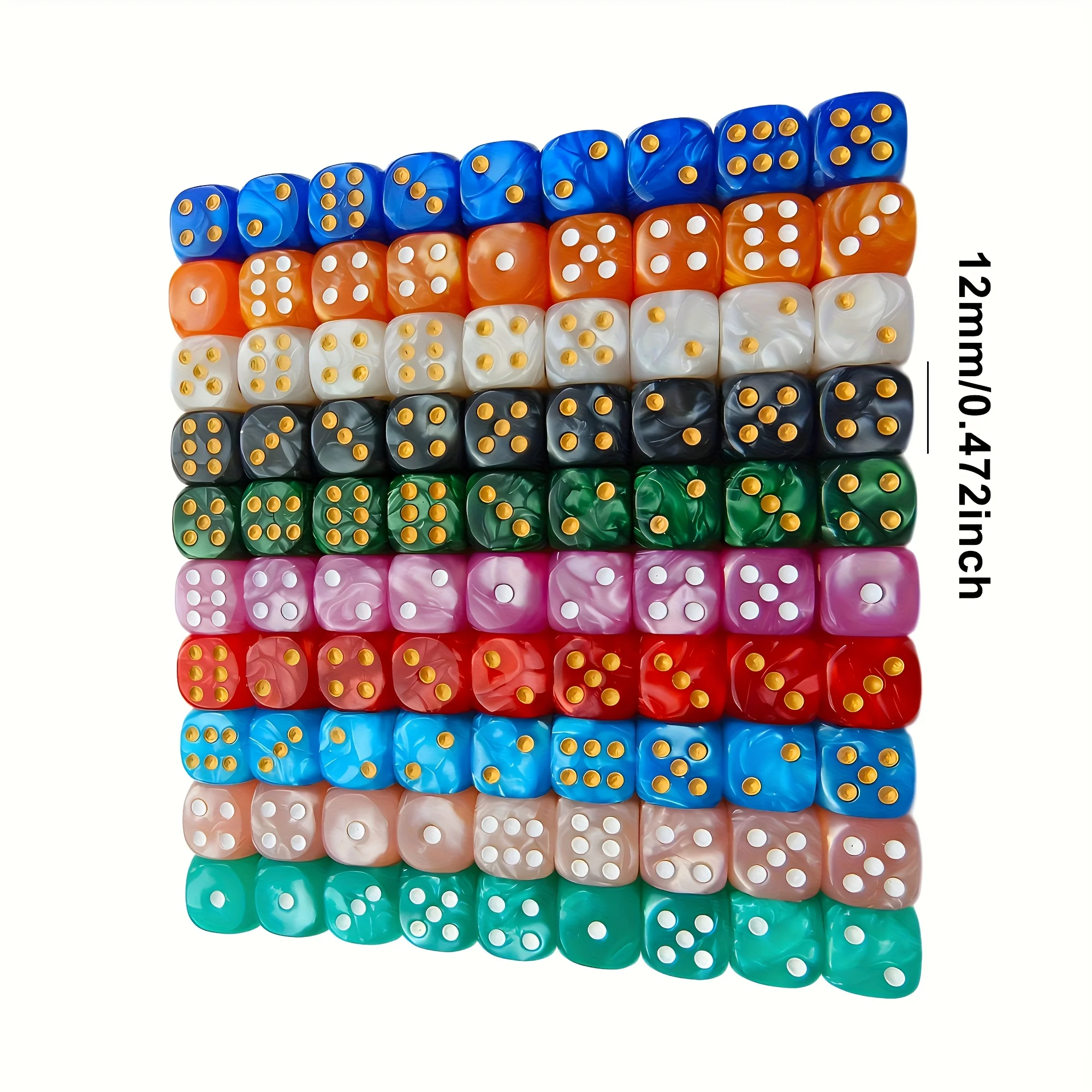 10Pcs 12mm Pearl Swirl D6 Dice - đánh giá và giá Board Game Live