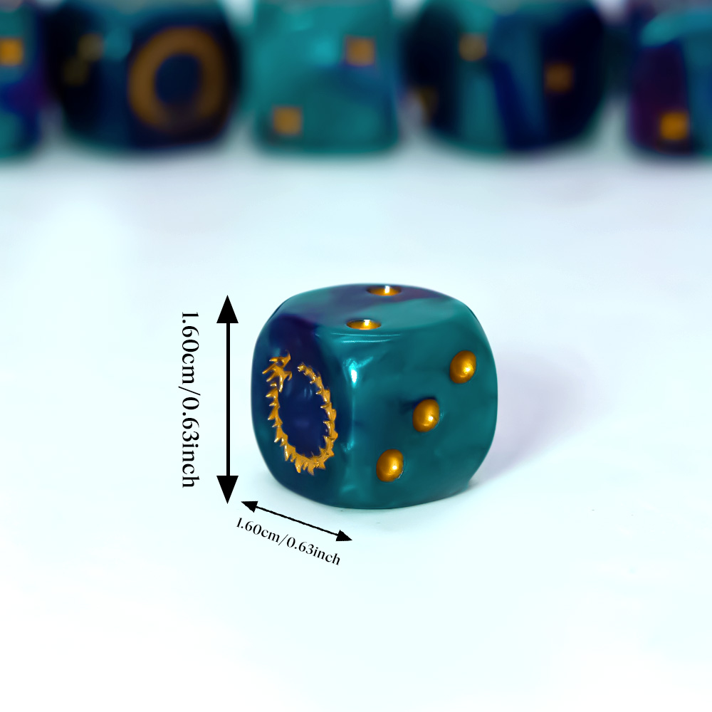6Pcs Deep Sea Gold Flame D6 Di - đánh giá và giá Board Game Live