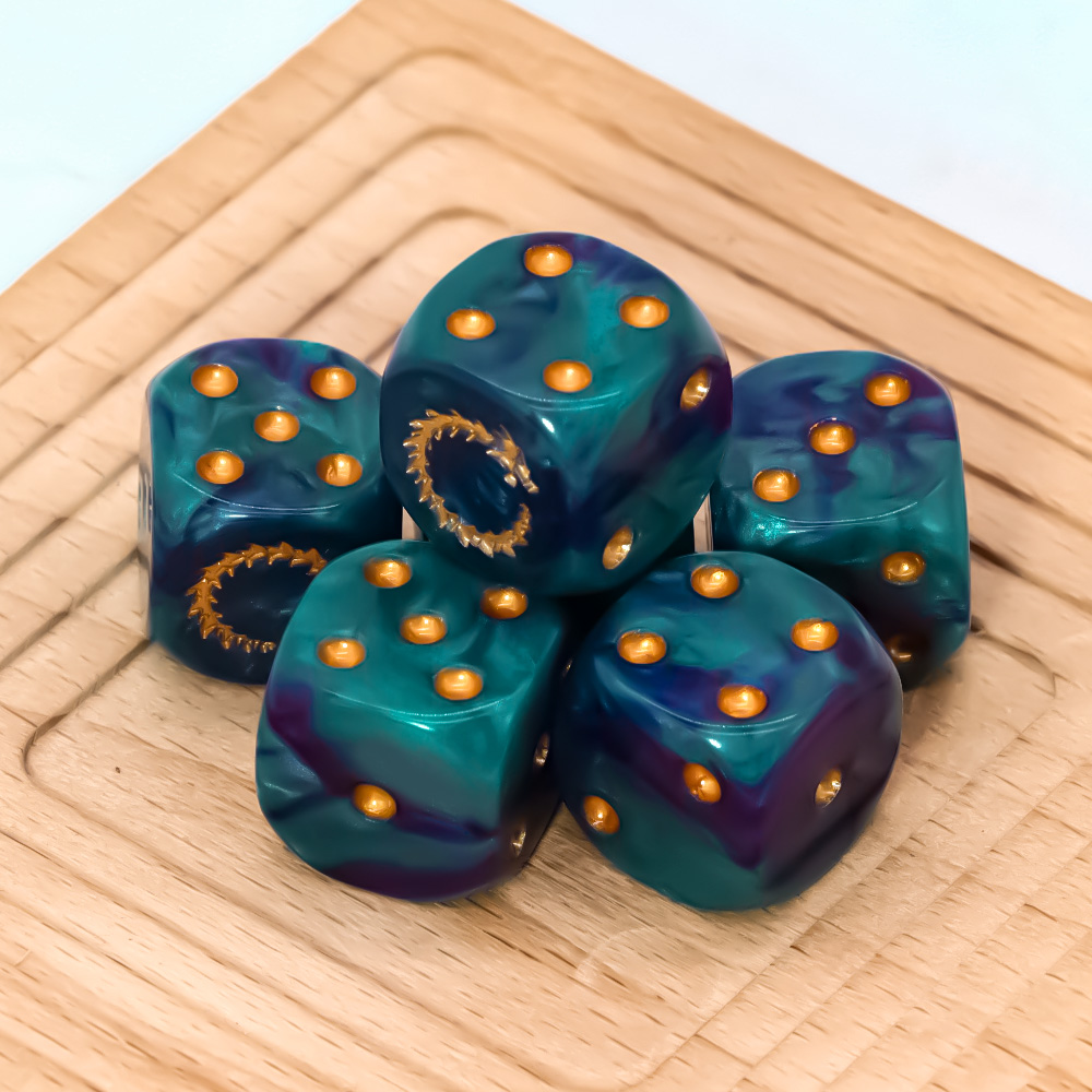 6Pcs Deep Sea Gold Flame D6 Di - đánh giá và giá Board Game Live