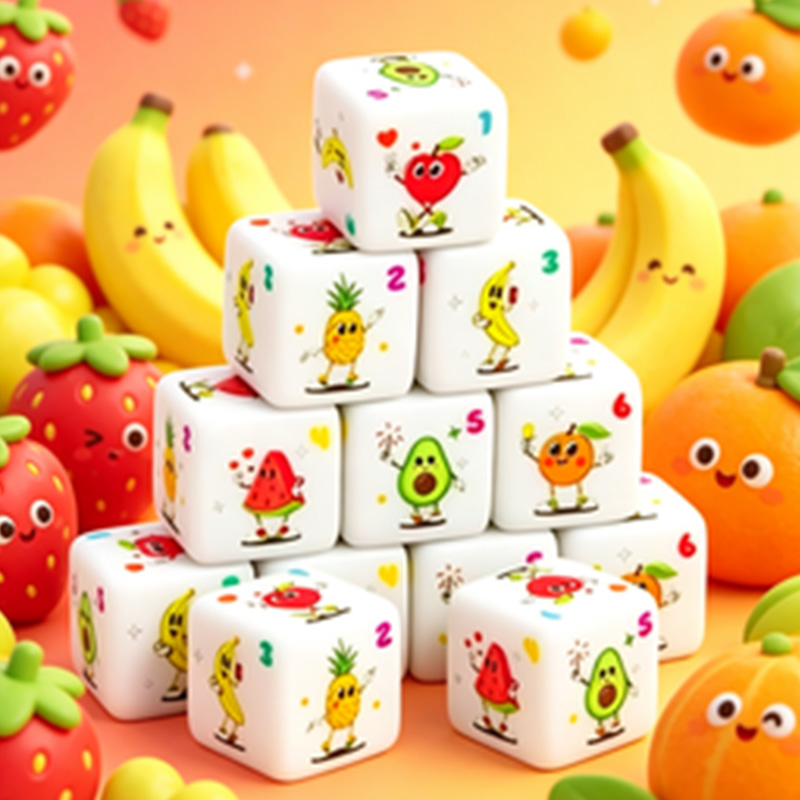 12Pcs Fruit Theme D6 Dice Set  - đánh giá và giá Board Game Live